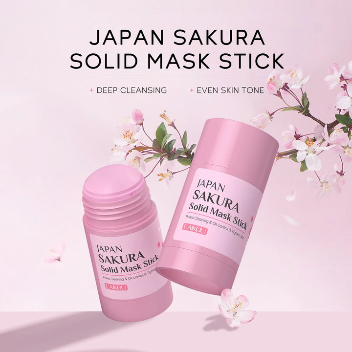 LAIKOU Sakura Solid Facial Masks Stick Clay Face Mask Moisturizing Whitenting Oil Control Removal Blackhead Face Mask
