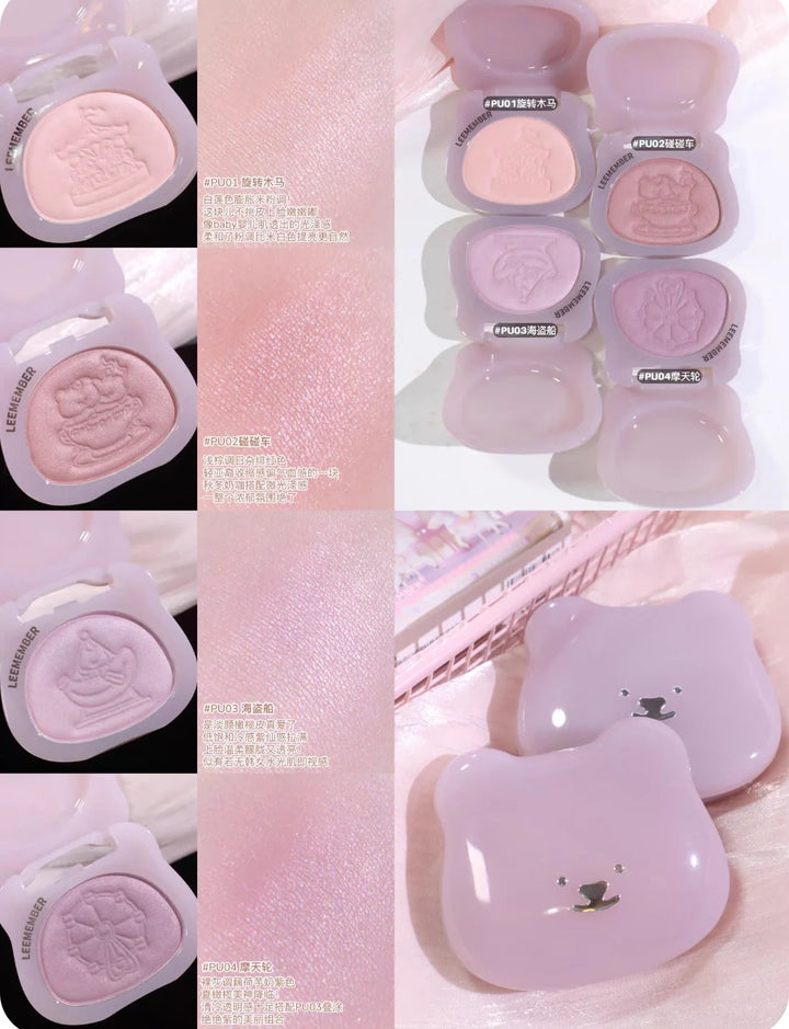 LEEMEMBER Satin Finish Multi Purpose Powder 5g Summer Edition Color Blush Monochrome Pearlescent Makeup Cosmetics