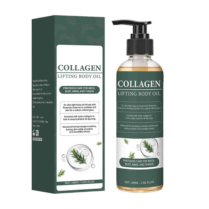Collagen Lifting Body Oil with Vitamin C and Vitamin E, Hydrates & Nourishes Skin, Firms Skin，Enhances Natural Glow,100ml