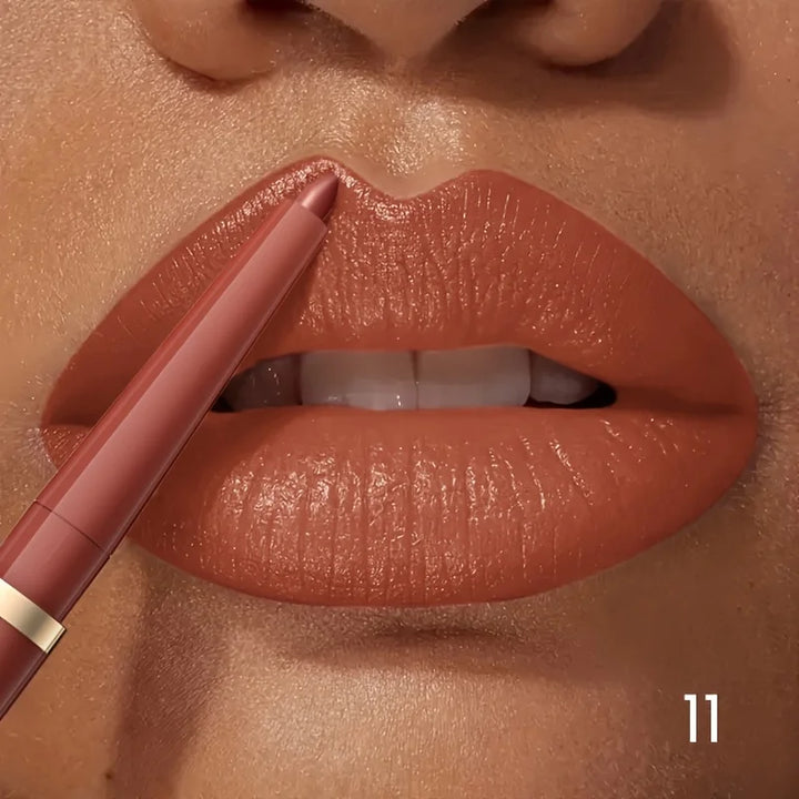 Long-lasting Waterproof Matte Nude Lip Liner - High Pigmentation, Retractable, Smooth Application, Natural Look