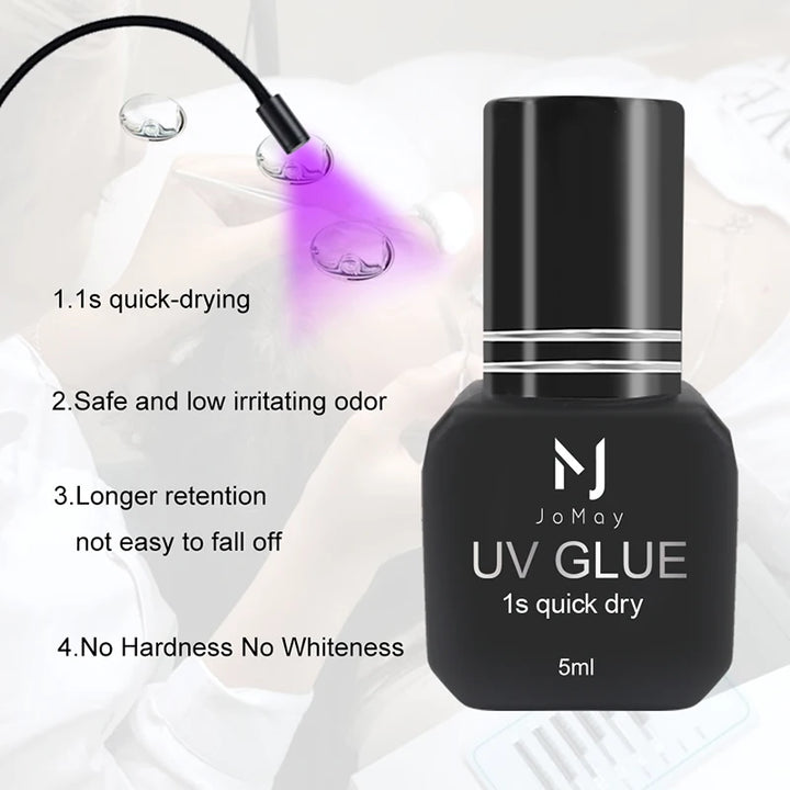 JOMAY UV GLUE Adhesive For Eyelash Extensions 0.1S Fast Drying Strong False Eye Lash Extension Glue Long Lasting UV Eyelash Glue
