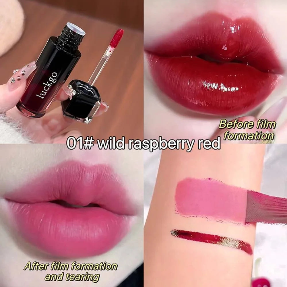 LUCKGO Peelable Lip Stain Matte Korean Waterproof Tear Off Lip Gloss Sweat Resistant Long Lasting Non Transfer Lip Tint Makeup