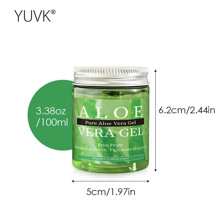 YUVK Pure Aloe Vera Gel Cold-Pressed Natural Facial Moisturizer for Face And Hair - Skin Hydrator And Hair Conditioner