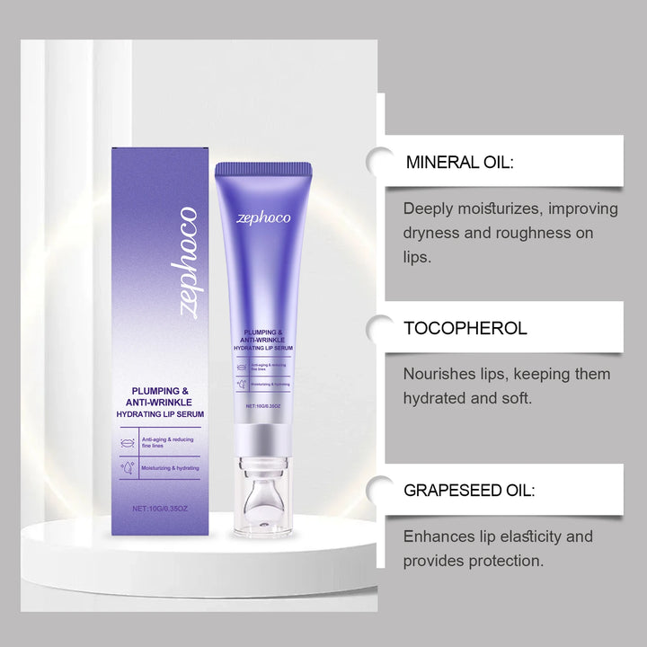 zephoco Lip Plumping Serum Hydrating Gloss Treatment For Dry Chapped Lips Moisturizing Care Volumizing Enhancer Soft Smooth