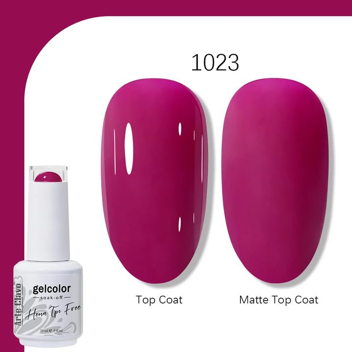 Arte Clavo Solid Color Gel Nail Polish 15ml Soak Off UV LED Gel Semi-Permanent Glitter Polish For Manicure Nail Art Salon Gel