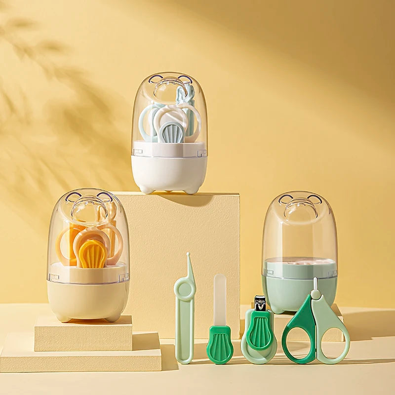 New 4-in-1 Baby Nail Care Set with Box, Baby Grooming Kit: Nail Clipper, Scissor, Nail File & Tweezer, Perfect for Outdoor Trave