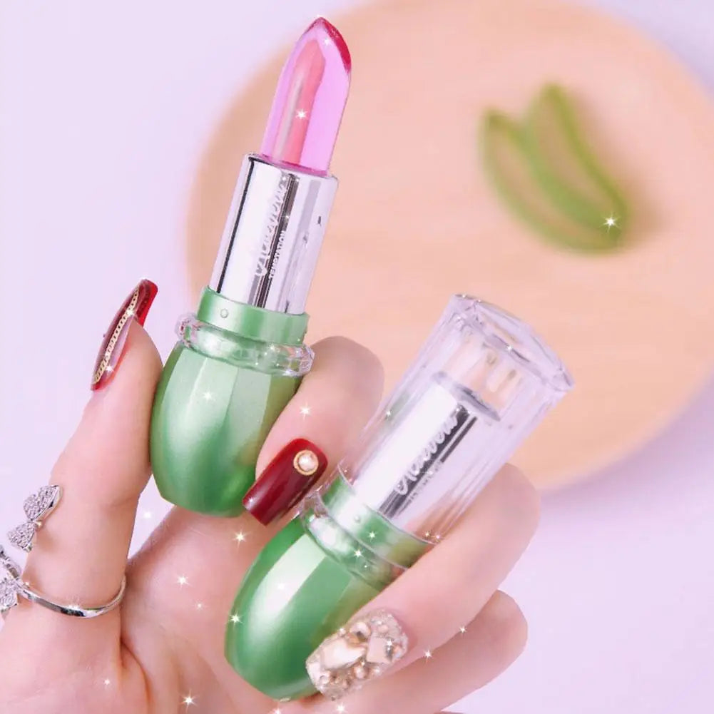 Crystal Jelly Lipstick,Magic Color Changing Lipstick, Moisturizing Temperature Color Changing Lip Gloss,Nourishing Lip Balm