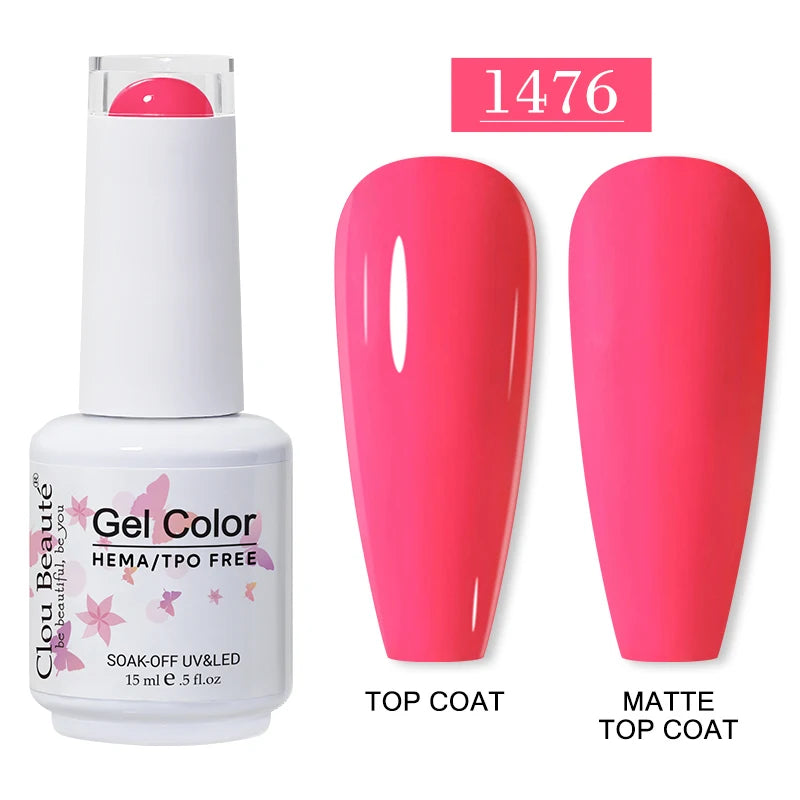 Clou Beaute 15ml HEMA TPO FREE Gel Nail Polish Vernis Semi Permanent UV Nail Art Varnish Lakiery Hybrydowe Manicure Gel Polish