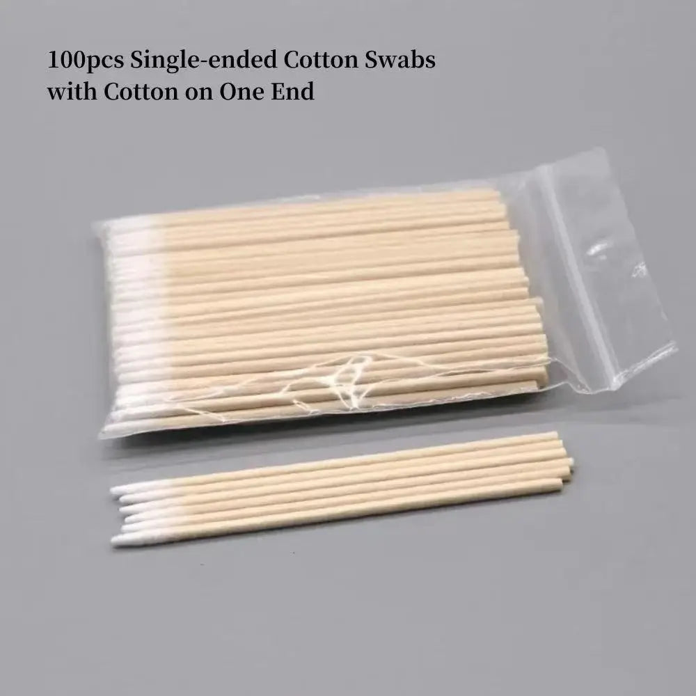 100/300/500 Nails Wooden Tip Cotton Stick Buds Disposable Ultra-Detail Corrector Nail Polish Remover Clean Sticks Manicure Tools