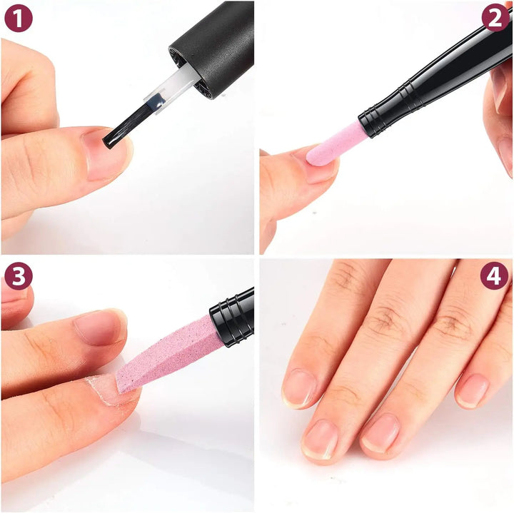 Pumice Stone Nail File Pusher Nails Sanding Sticks Nail Art Pen Cuticle Remover Pushing Dead Skin Trimmer Buffer Manicure Tools