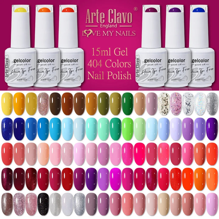 Arte Clavo 15ml HEMA TPO FREE Gel Nail Polish Pink Hybrid Nail Manicure Semi-permanent Enamels Varnish For UV LED Nails Supplies