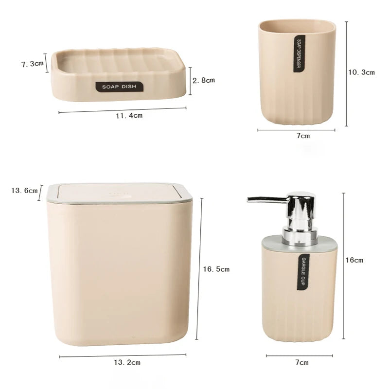 Bathroom Accessories Sets, Toothbrush Holder, Lotion/Soap Dispenser, Cup, Soap Dish, Classic Contemporary Modern Decorative