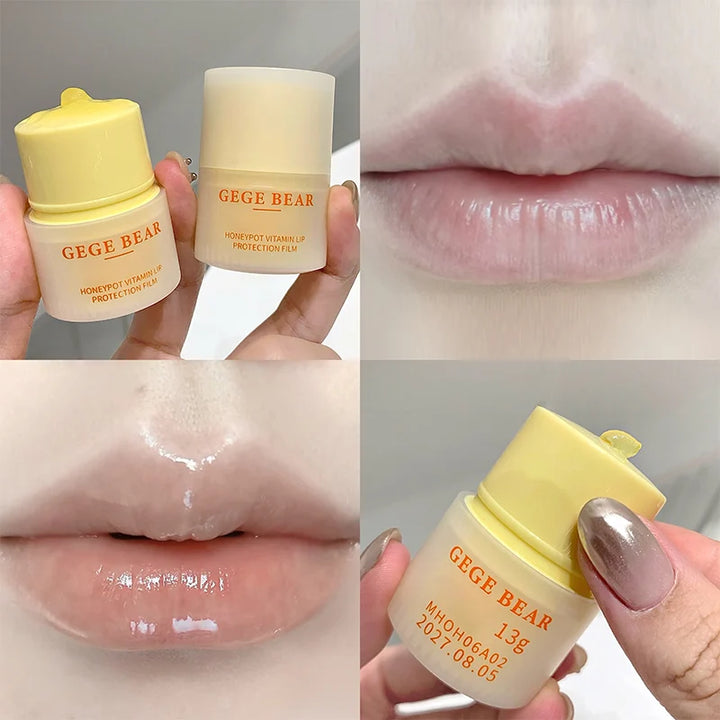 Gege Bear Small Honey Pot Vitamin Lip Mask Autumn and Winter Moisturizing Anti-drying Lip Balm