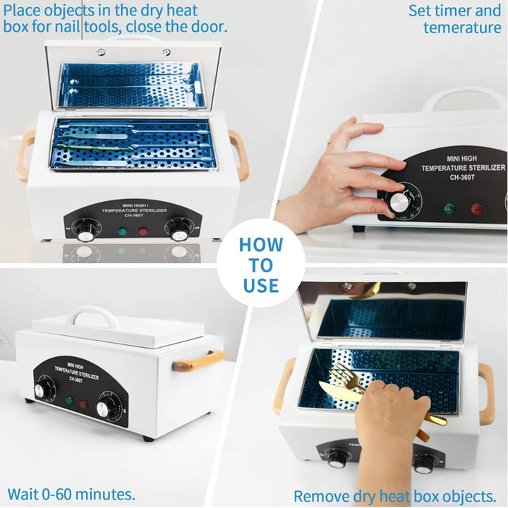 Metal Tools Sterilizer 300w High Temperature Sterilization Nail Salon Medical Tools Barber Shop Studio Sterilizer Cabinet