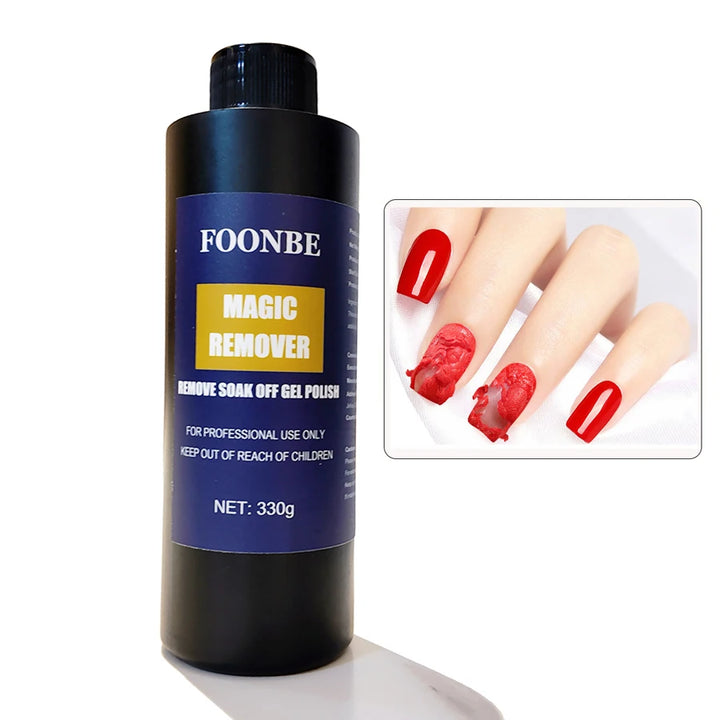FOONBE 330g Magic Burst Remover Fast Nail Gel Polish Remover Clean UV Soak Off Semi Permanent Varnish Nail Art Removal Tools