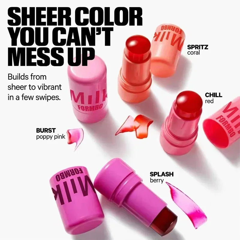 Lip Gloss & Blush,Cooling Water Jelly Tint,Multi Makeup Stick,Cheek Stain,Long-Lasting Hydrating,Transfer Proof,Buildable Rouge