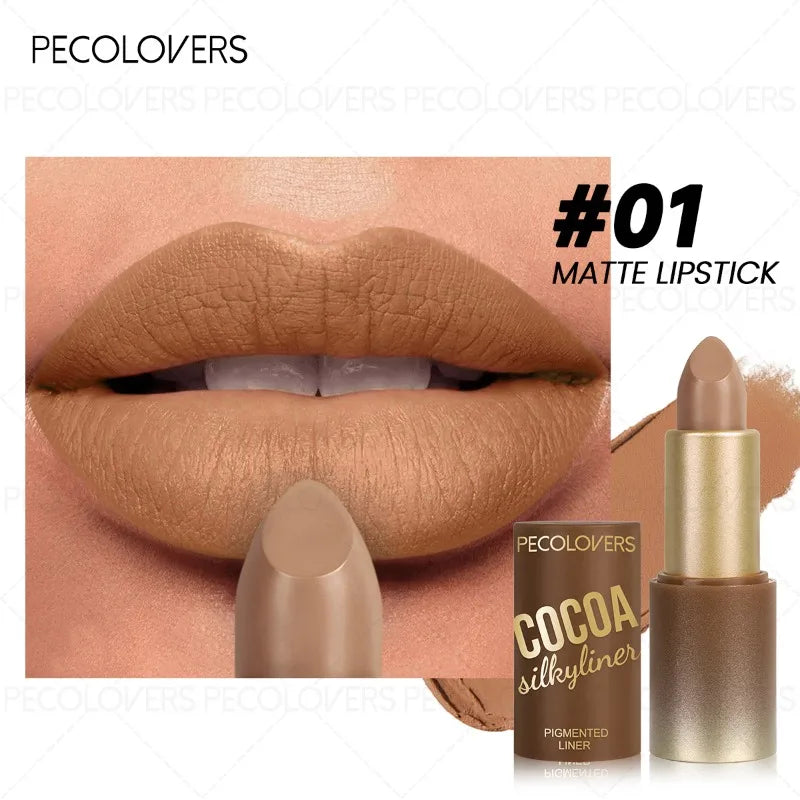 1pcs Multi-color Lipstick, Brown Lip Gloss, Multi-color Selection, Non-dry Lip Gloss, Full and Charming Lips, Lip Cosmetics