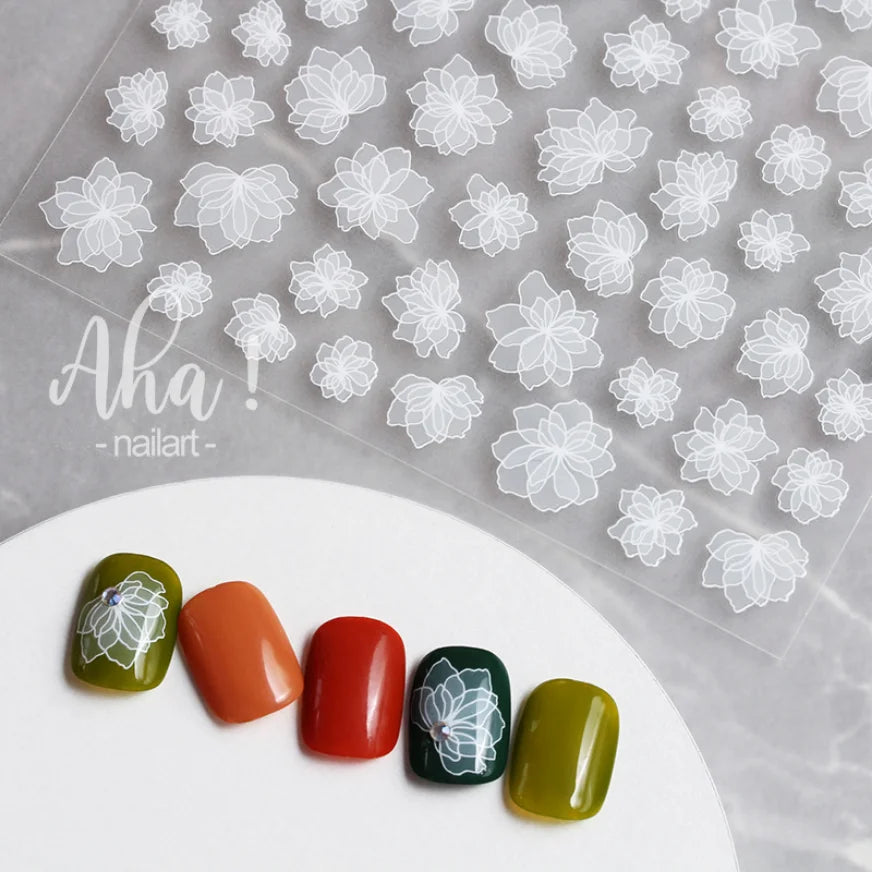 3D Nail Art Stickers  Translucence Moon/Star/Cloud Ultra-thin Nail Decals 3d Self-Adhesive White Cloud Moon Star Kawaii Sliders