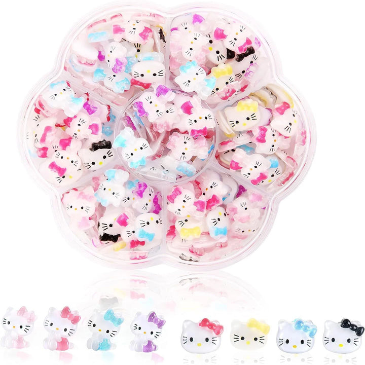 3D Cute Sanrio Family Series Nail Art Jewelry Decor Cartoon Hello Kitty Kuromi Nail Charms Rhinestone Gems Ornament Accessories