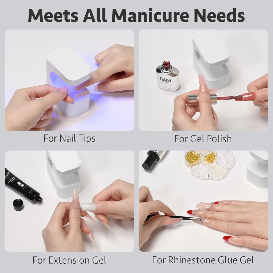 Rechargeable Small Cube Gel Nail Lamp, Compact Quick-Dry Nail Polish Curing Light for Home Use, Non-Blackening Design