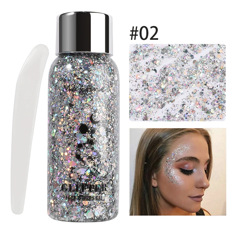 Body Glitter Gel Sequins Long Acting Face Eyes Hair Prom Party Mermaid Scales Not Easy To Take Off Makeup