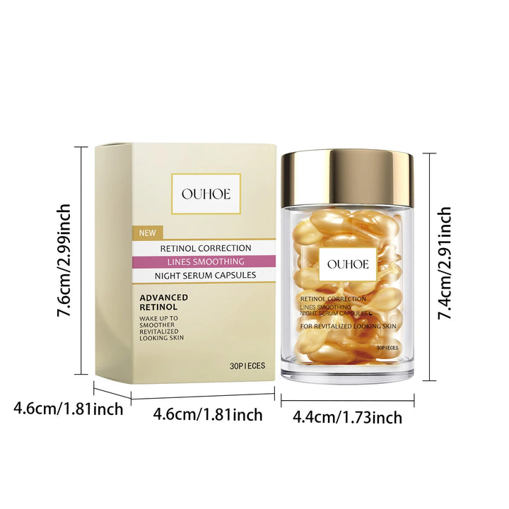 OUHOE Retinol Serum Facial Reduce Facial Wrinkles & Fine Lines Smoothing Hydrating Moisturize Skin Care Firm Anti-aging Essence