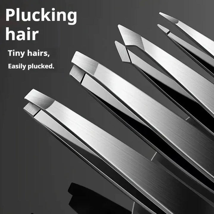 4pcs Professional Tweezers Set Stainless Steel Perfect for Grooming Eyebrow Hair Removal Splinter and Ingrown Hair Removal More