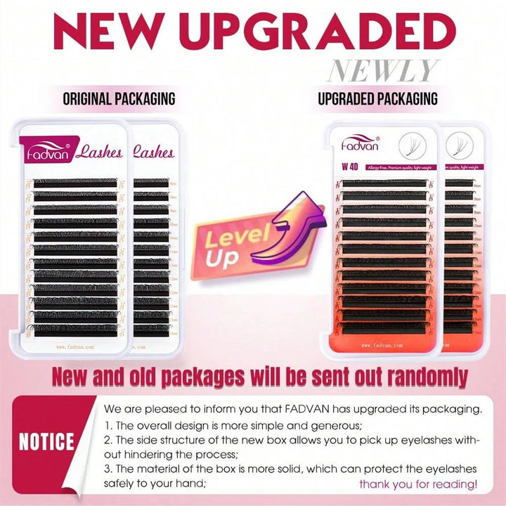 FADVAN 4D W Shaped C/D Curl Eyelash Extension Premade Volume Fans Soft Gradient Mink Easy Embellish Natural False Eyelashes