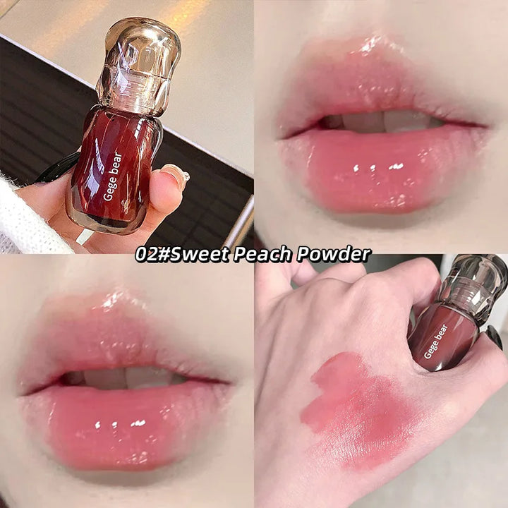Gege Bear Crystal Gloss Lip Tint — Autumn/Winter Hydrating Formula, Mirror-Gloss Finish, Youthful Plumping Effect