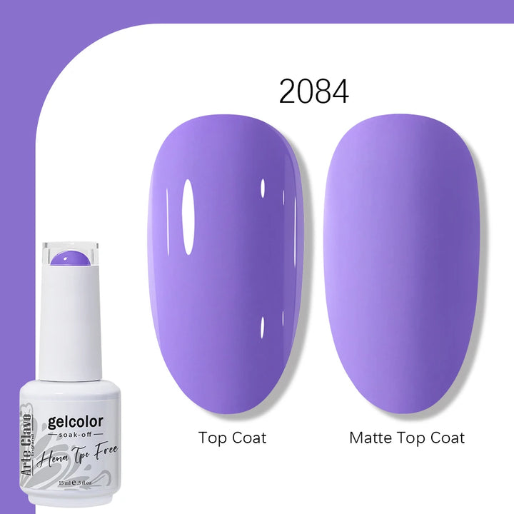 Arte Clavo Solid Color Gel Nail Polish 15ml Soak Off UV LED Gel Semi-Permanent Glitter Polish For Manicure Nail Art Salon Gel