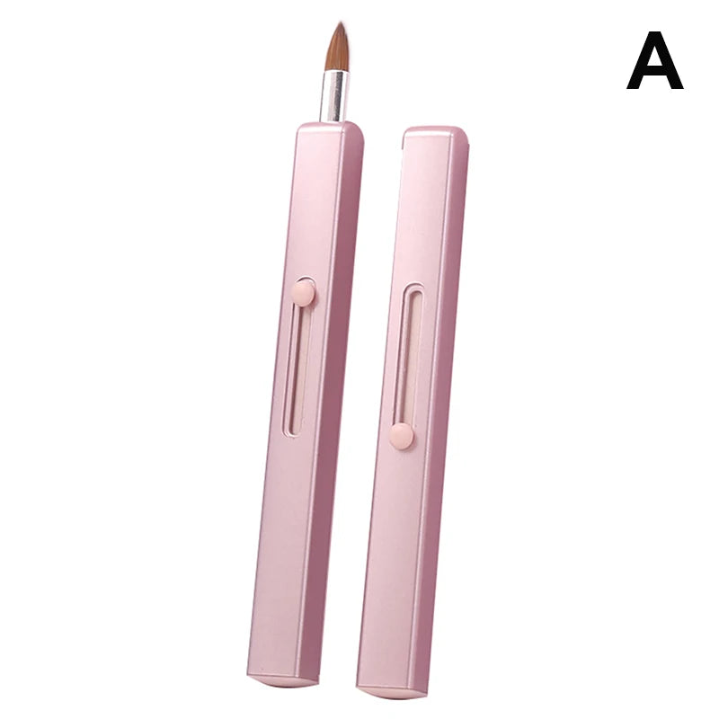 [L&P]Portable Soft Retractable Lip Brush Double Head Makeup Brush With Cover For Lipstick And Concealer Beauty