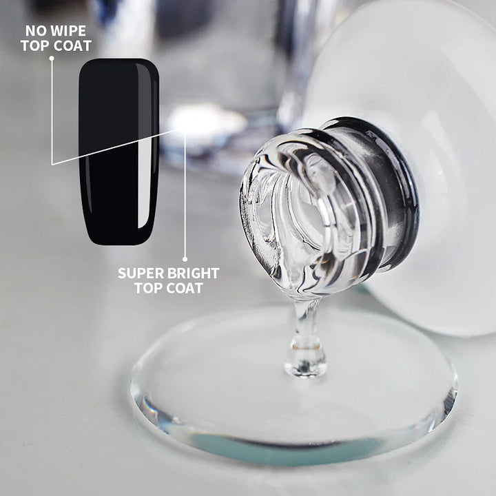 AWStorG 15ML Super Top Coat Nail Art Gel Varnish Semi Permanent Soak Off No Wipe UV Gel Varnish Shining Clear Top Coat