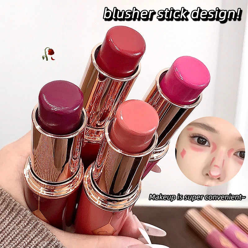 Jelly Blush Stick Multi-use Lip & Cheek Tint Soft Glow Hydrating Glowing Natural Low Saturation Pink Purple Blush Korean Makeup