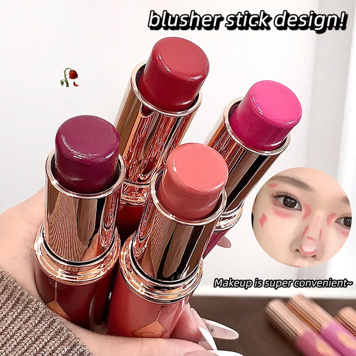 Jelly Blush Stick Multi-use Lip & Cheek Tint Soft Glow Hydrating Glowing Natural Low Saturation Pink Purple Blush Korean Makeup
