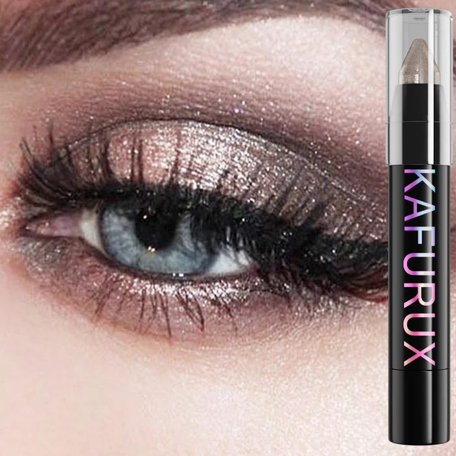 25 Colors Glitter Eyeshadow Eyeliner Pencil Waterproof Pearlescent Matte Nude Eye Shadow Korean Makeup Gift Highlighter Pen Tool