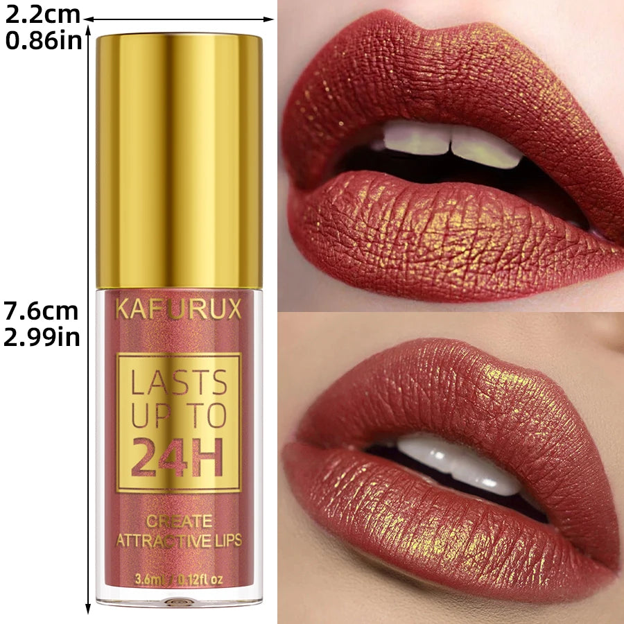 14 Colors Glitter Metallic Lip Glaze Shiny Long Lasting Lip Gloss Waterproof Liquid Lipstick Makeup Lip Oil Lip Tint Gifts for W