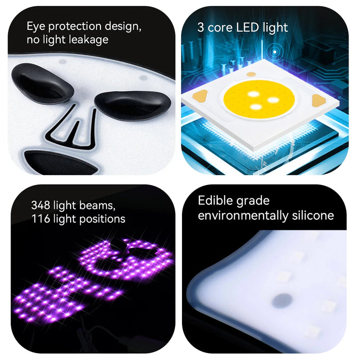 Hello Face Rechargeable Red Light Therapy Mask for Face & Neck  Infrared LED Mask Skincare Device for Glowing Skin