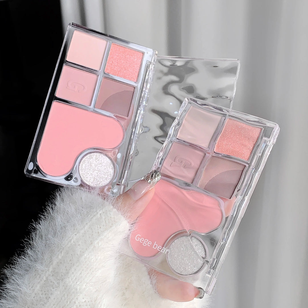 Six-Color Eyeshadow Light Shadow Integrated Eyeshadow Palette, Matte Pearlescent Pink, Long-Lasting Makeup, Pure Desire