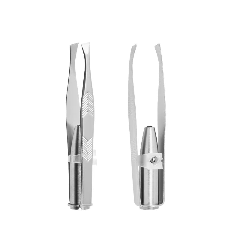 With LED Light Makeup Tool 1pcs Hot Sales Portable Stainless Steel Button Cell Smart Design Eyebrow Hair Remove Tweezer