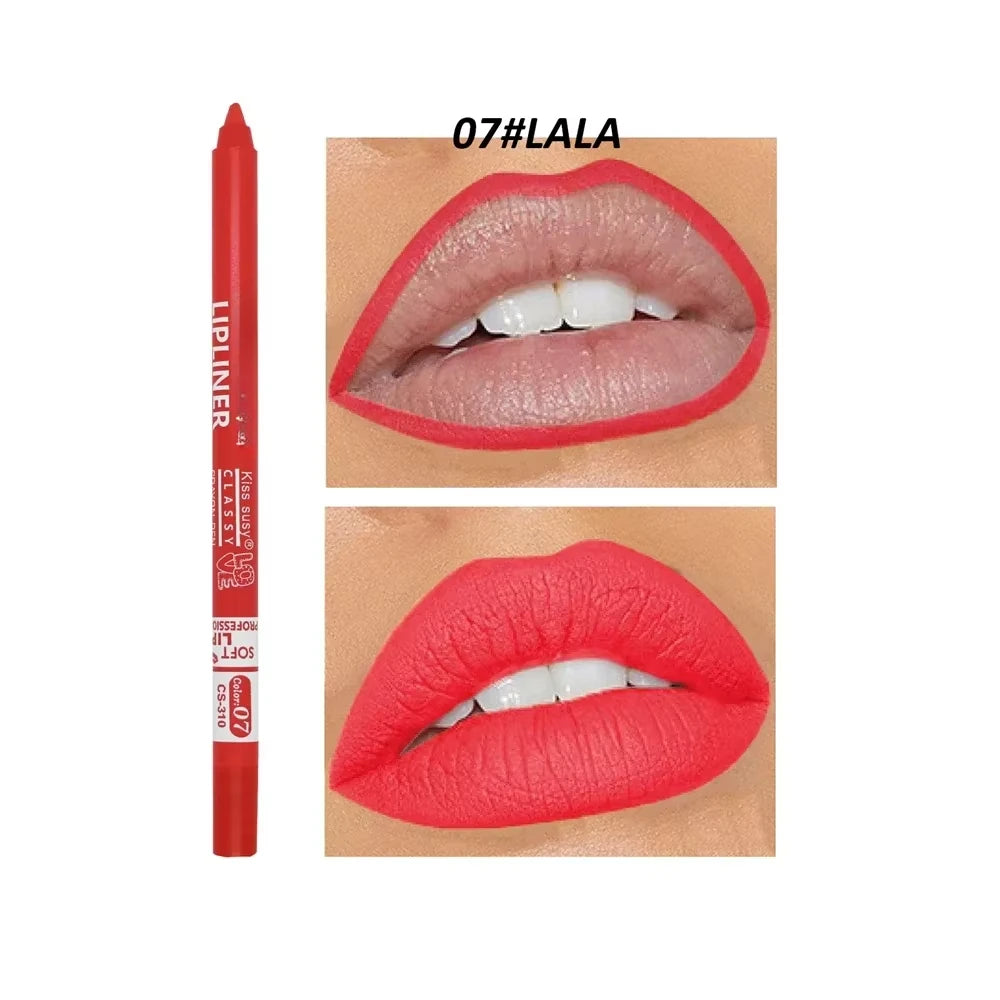 20 Color Matte Lipliner Pencil Waterproof Natural Red Brown Pro Lip Liner Makeup Lips Contour High pigment Lipstick Cosemetic