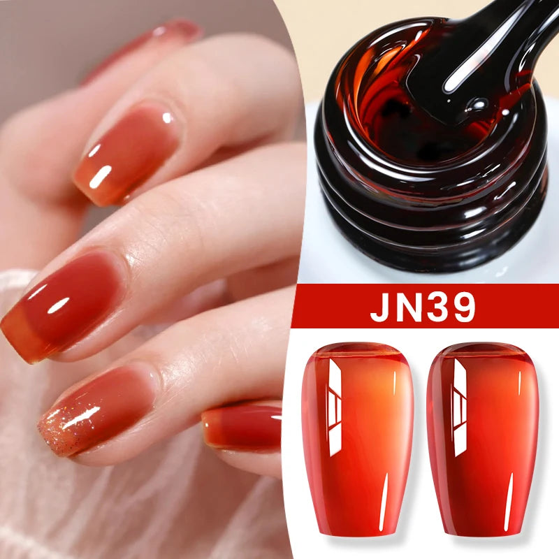 BORN PRETTY Jelly Nude Gel Nail Polish 10ml Light Pink Peach Translucent Color UV Light Cure Gel Varnish Nail Art DIY at Home