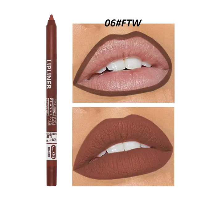 20 Color Matte Lipliner Pencil Waterproof Natural Red Brown Pro Lip Liner Makeup Lips Contour High pigment Lipstick Cosemetic