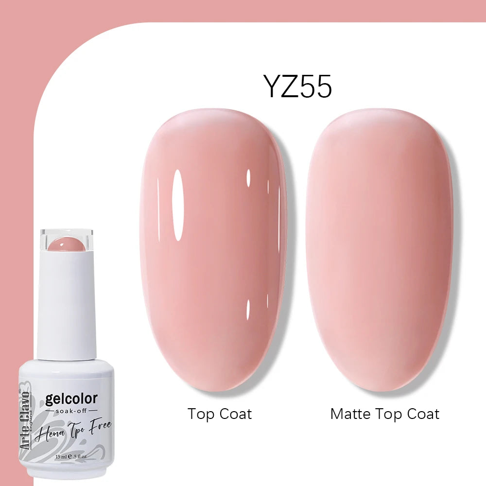 Arte Clavo Solid Color Gel Nail Polish 15ml Soak Off UV LED Gel Semi-Permanent Glitter Polish For Manicure Nail Art Salon Gel