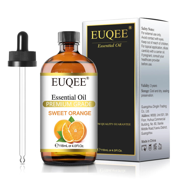 EUQEE 118ML Lavender Jasmine Eucalyptus Vanilla Peppermint Essential Oils with Glass Dropper For Humidifier Candle Making