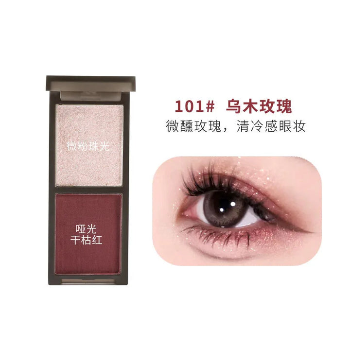 Biya 2 Color Eyeshadow Protable Red Black Plate Matte Eye Shadow Dark Smoky Cosmetics Makeup Party Halloween Diy Makeup