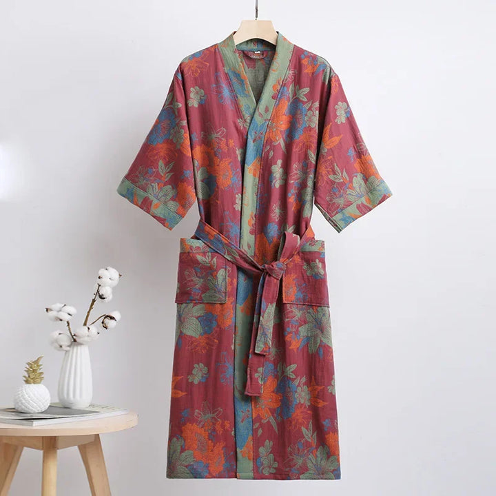 Cotton Printed Women's Bathrobe for Spring and Autumn Pajamas Home Clothing Multi Colors Quick Drying Bathrobes Female