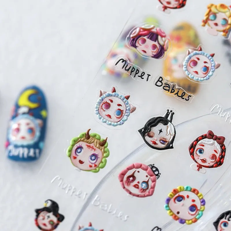 Disney Princess Cartoon 5D Nail Stickers Nail Art Decoration Frozen Snow White Nail Art Stickers Nail Supplies
