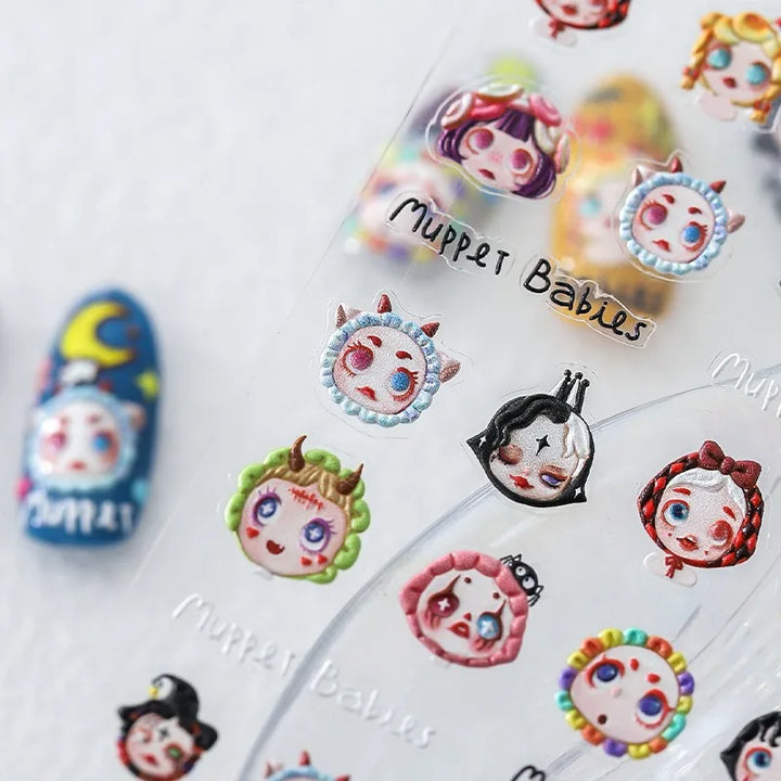 Disney Princess Cartoon 5D Nail Stickers Nail Art Decoration Frozen Snow White Nail Art Stickers Nail Supplies