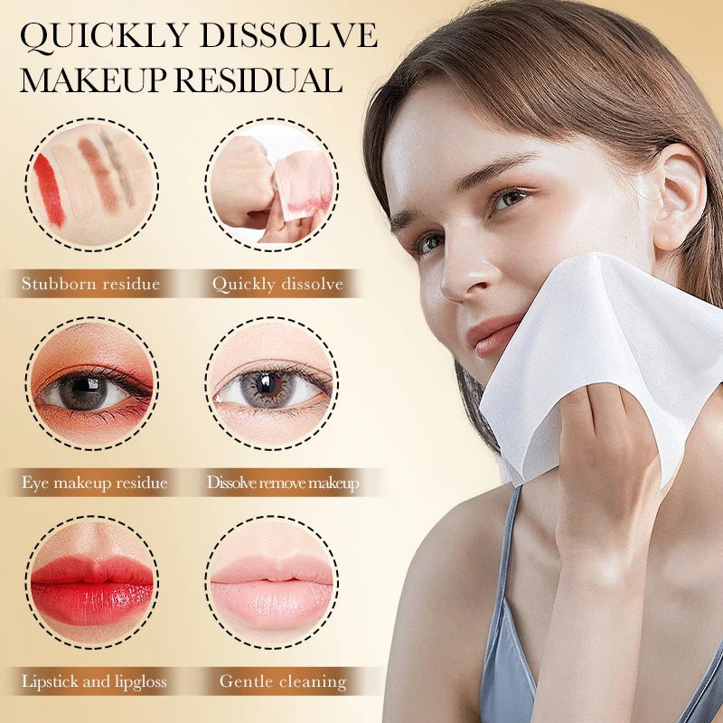 Rice Plasma Makeup Remover Capsules Essential Oil Deep Pore Cleansing Mild Non-Irritating Dissolving Makeup Remover Oil