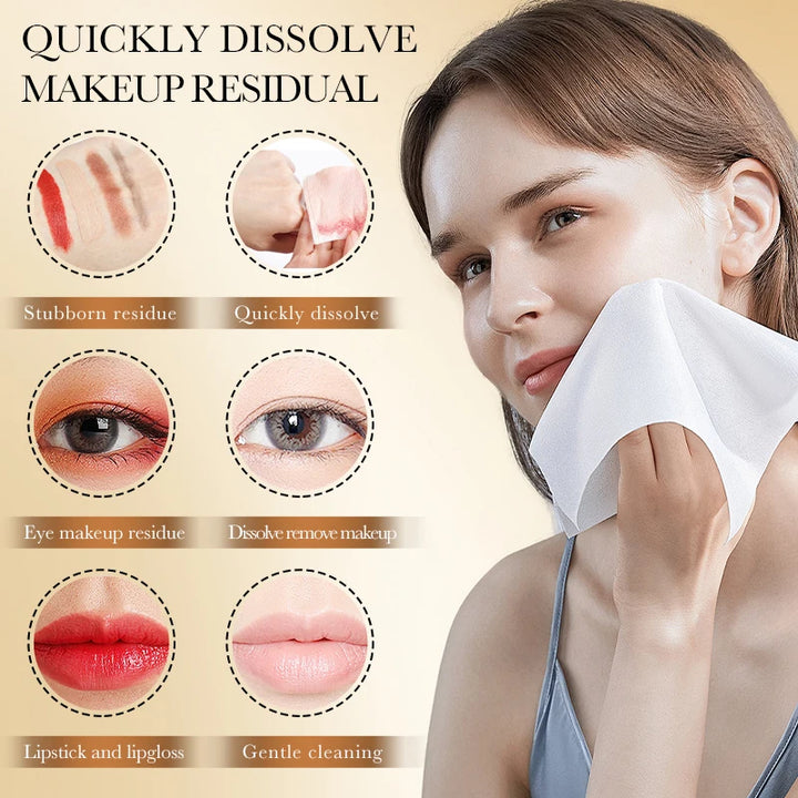 Rice Plasma Makeup Remover Capsules Essential Oil Deep Pore Cleansing Mild Non-Irritating Dissolving Makeup Remover Oil